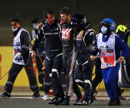 Marion Jolles husband Romain Grosjean injured after an accident.